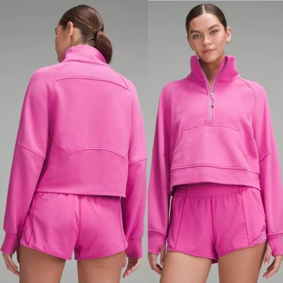lululemon athletica Tops - NWT Lululemon Scuba Oversized Funnel Neck Half-Zip, XS/S, Pow Pink Tone